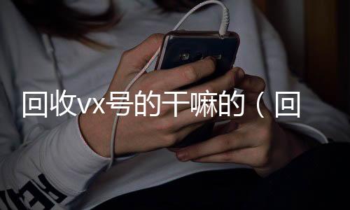回收vx号的干24小时收微信嘛的（回收微信号是干嘛的）